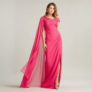 Tadashi Shoji Sherman Cap Sleeve Gown in Blossom Pink Size Small